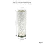 Hosley 12 Inch High Metallic Silver Speckled Finish Glass Floral Vase. Ideal Gift for Floral Arrangements Weddings Bridal Spa Meditation Reiki Rose Vase Nautical Settings Led Lantern Votive Garden P1 - color: Metallic Silver