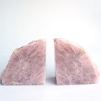 Heavy Duty Rose Quartz Bookends - Decorative Stone Book Ends 5-6 Lbs, for Office Home Decor, Large Book Holder Gift (1 Pair, 4-6.5" Height with Non-Slip Bumpers) - size: 5-6LBS