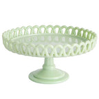 Martha Stewart Highbrook 8.5" Handmade Jadeite Glass Cake Stand - color: Green (8.5"), size: 8.5" w/o Glass Dome