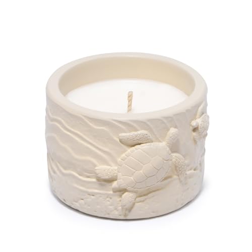 Hodao Oceanic Serenity Handcrafted Aromatherapy Box with Candle & Decor – Beach Rock Sculpture with Sea Turtle, Seashells, for Home, Bathroom, Yoga Room Decor (Brown-Turtle) - color: Brown-turtle