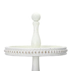 Creative Co-Op Round 3-Tier Decorative Wood Tray with Hobnail Edge, White - color: White, style: 3-Tier
