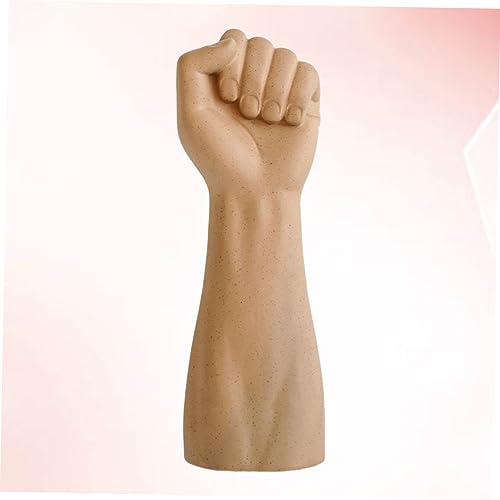 Cabilock Creative Light Brown Ceramic Hand Shaped Vase for Desktop Decoration Unique Handmade Art Flower Arrangement Ornament Home Decor Office and Living