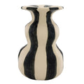47th & Main Candle Holder for Taper Candle Striped Ceramic Candlestick Candleholder, 4" Dia x 6.5" H, Black/White - color: Black/White, size: 4" Dia x 6.5" H
