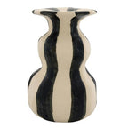 47th & Main Candle Holder for Taper Candle Striped Ceramic Candlestick Candleholder, 4" Dia x 6.5" H, Black/White - color: Black/White, size: 4" Dia x 6.5" H