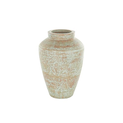 Deco 79 Ceramic Decorative Vase Antique Style Textured Patina Centerpiece Vase, Flower Vase for Home Decoration 10" x 10" x 15", Brown - color: Brown, size: 10" x 10" x 15"