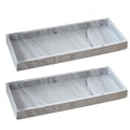 2PCS 11.8” L x 5” W Silicone Soap Dispenser Tray, Bathroom Sink Vanity Trays for Dresser Tops, Toilet, Small Tray for Scrubber, Lotion Bottles, Perfume, Jewelry, Candle, Key Trinket Ring-White Marble - color: Marble Gray（2 Pcs Large 11.8”）