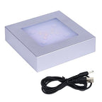 LED Multimodal Multicolor Light Stand Base Silver - Square Display Base for 3D Crystal Glass Art - LED Light Base and Crystal Display Stand - USB/Battery Powered Crystal Stand - color: C-multi-mode Silver Base