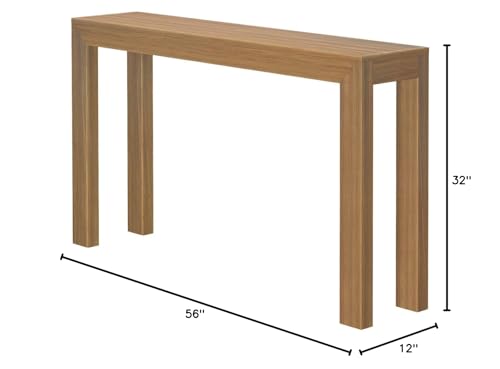 Plank+Beam Modern Solid Wood Console Table, 56 Inch, Sofa Table, Narrow Entryway Table for Hallway, Behind the Couch, Living Room, Foyer, Easy Assembly, Pecan - color: Pecan, size: 56 Inch