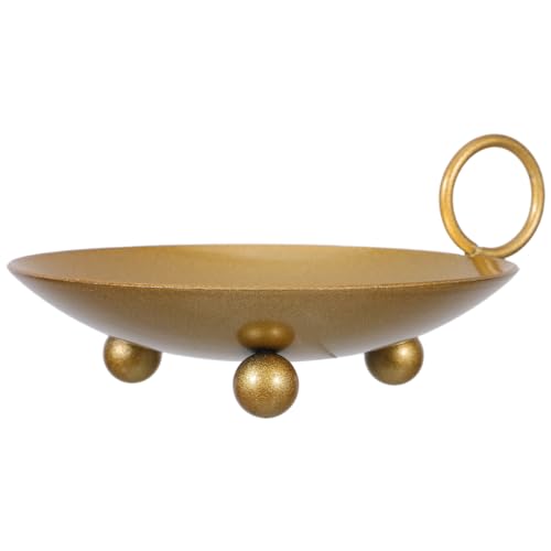 Cabilock Decorative Candle Holder 4.5'' Pillar Candle Stand Iron Plate Candlestick Holder Tray with Handle for WaxCandles, Incense Cones, Spa, Romantic Dinners Weddings Home Valentine Decor