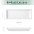 14" Rectangular Platters Set of 4, White Ceramic Platters, Large Serving Plates for Party, Entertaining, Wedding, Rectangle Serving Dishes for Steak, Sushi, Appetizer, Oven Dishwasher Safe - color: 14inch
