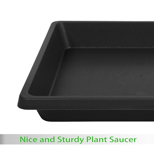 Plant Saucer 12 Inch Square 4 Pack 6 8 10 14 16 18 20 inch, Plant Saucers for Indoors and Outdoors, Saucers for Potted Plants, Planter Saucer, Plant Water Catcher Trays for Pots - color: Black, size: 12"(4Pack)