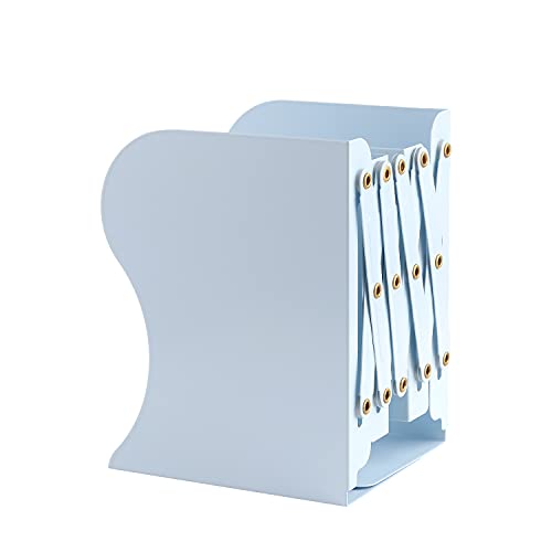 MSDADA Adjustable Bookends, Bookends for Heavy Book, Expandable Book Organizer for Office, School, Libraries, Extends up to 19 inches (Light Blue) - color: Light Blue