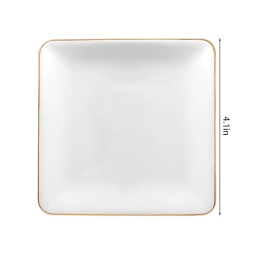 Personalized Ceramic Jewelry Dish, Custom Birth Flower & Name Trinket Tray for Mother's Day, Bridesmaid, Birthday Gift - 4 Shape1s Available (Butterfly Jewelry Tray - Square) - color: Butterfly Jewelry Tray - Square