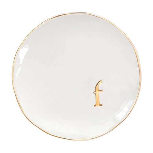 COLLECTIVE HOME - Ceramic Jewelry Tray, Decorative Trinket Dish for Rings Earrings Necklaces Bracelet Watch Keys, Birthday Mother's Day Christmas Gift for Women, 4.75", Glossy (f) - color: F