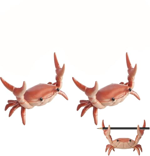 Desk Crab Pen Holder, Creative Weightlifting Crab Pencil Stand, Organizer for Small Items, Cute Office Decor (2pc) - color: 2pc