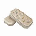 Velvet Ring Organizer Box - Ring Jewelry Box for Rings Earring, Jewelry Tray Rings holder Display Case for Girl Women (8.07"x4.13"x2.16") -PRB024-Beige - color: Beige