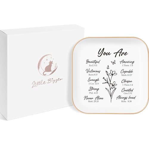 Christian Gifts for Women - Jewelry Tray，Confirmation Gifts for Teen Girls, Bible Verse Gift, Religious Gifts for Women, Baptism Gifts for Girl, Great Gift for Daughter’s Confirmation (You Are) - style: You Are