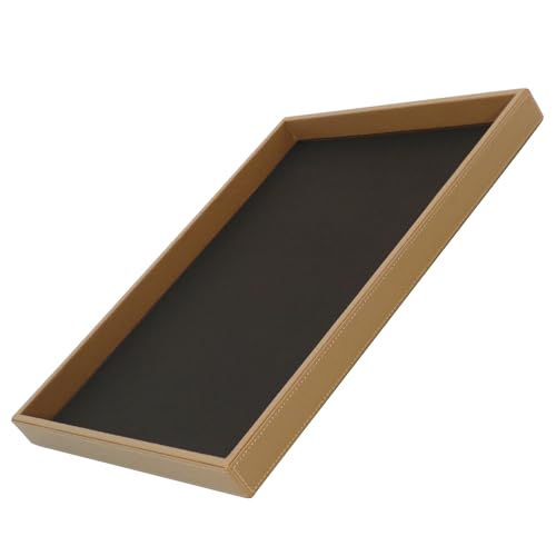 Rikan Vegan Leather Tray With Durable Build & Smooth Finish- Desk Paper Tray Provides Structured Storage & Neat Surface For Workspace Organization- Letter Trays For Office, Home Storage & Hotel Setups - color: Beige