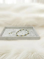 AgentMoon Jewelry Tray or Trinket Tray.Bedside Makeuop Remover Organizer for Earring Eyeglasses Phone Watch Bracelet Keys.Luxury Extra Velour Full Wrap.(Embossing Griege) - color: Embossing Griege