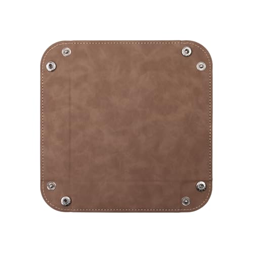 siduater Valet Tray Desktop Storage Organizer – Vegan Leather Catchall Bedside Vanity Tray Nightstand Caddy Holder for Remote Controller, Watch, Keys, Phone, Wallet, Coin, Jewelry, Stone Brown - color: Stone Brown