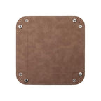siduater Valet Tray Desktop Storage Organizer – Vegan Leather Catchall Bedside Vanity Tray Nightstand Caddy Holder for Remote Controller, Watch, Keys, Phone, Wallet, Coin, Jewelry, Stone Brown - color: Stone Brown
