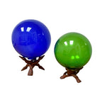 Pack of 2 Stands | 4" and 6" Wooden Tripod Stand - Hand Carved Room Decor Holder, Ideal Crystal Ball Stand, Rock Stand, Vase Holder Stand for Abalone Shell, Decorative Bowl, Sphere, or Geode JC-046-B - size: Pack of 2 Stands | 4" and 6"