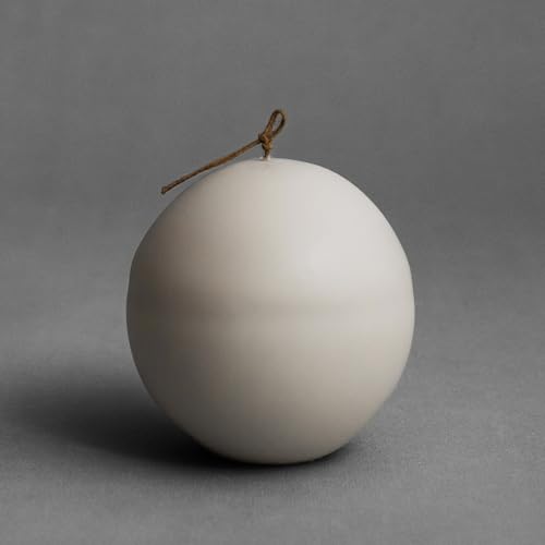 LAWA Imperfect Sphere Candle - Beautiful Handmade Pillar Scented Soy Wax Elegant Aesthetic Candle Housewarming Gift Home Room Shelf Decor Idea (Light Beige, Large) - color: Light Beige
