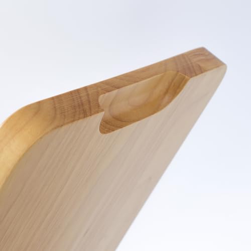 Rectangular Wooden Serving Tray, 13" x 5" with Side Handles, Natural Solid Wood Platter for Bread, Fruits, Snacks & Dessert, Modern Rustic Easy-to-Carry Tray for Home & Kitchen Use