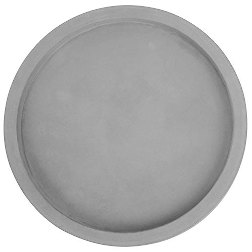 MyGift 11-inch Modern Gray Concrete Round Bathroom Vanity Tray, Cologne and Perfume Tray for Dresser Top - color: Gray-11 Inch Round
