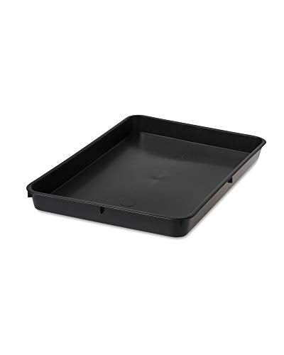 Gardener's Supply Company Small Plant Tray | Multi-use Durable Plastic Tray for Indoor & Outdoor Plants, Seed Starting & Potted Succulents, Flowers | 22-5/8" L x 15-1/2" W x 2" Deep - Black