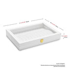 Oirlv White Leather Acrylic Lid Jewelry Necklace Organizer Box Necklace Bracelet Display Holder Case Drawer Insert Women Gift - color: White, size: 13 Slot