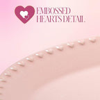 Paris Hilton Oval Ceramic Serving Platter with Heart Rim Detailing, Iconic Stoneware for Entertaining & Display, 17x11 Inches, Pink