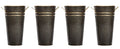 Hosley Set of 4 Metal Vases with Zinc Finish 9 Inch High Ideal Gift for Wedding Special Occasion Home Office Dried Floral Arrangements - color: Zinc2