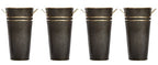 Hosley Set of 4 Metal Vases with Zinc Finish 9 Inch High Ideal Gift for Wedding Special Occasion Home Office Dried Floral Arrangements - color: Zinc2