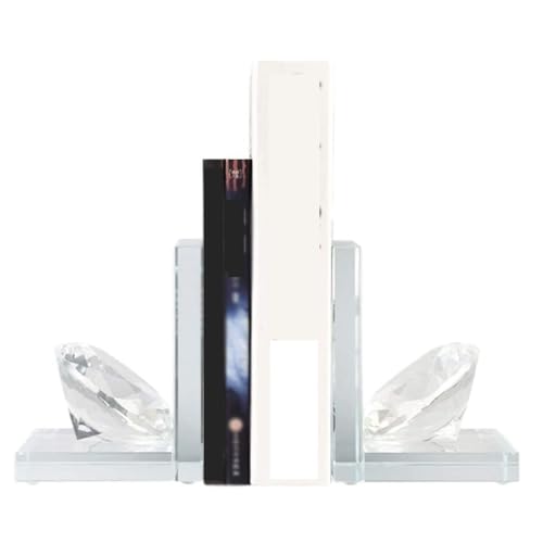 Bookends Decorative Bookend Crystal Diamond Book Ends Light Luxury Hold Books Bookends Villa Showcase Book Stoppers Desk Book Organizer