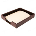 Dacasso Dark Brown Bonded Leather Luxury Letter Tray Holder - Paper Organizer for Desktop Office Essentials & Executive Desk Decor
