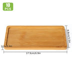 10PCS Mini Bamboo Display Trays - 7"x3.4" Small Decorative Bamboo Trays for Vanity, Plants, Candles, Keys, Soap, Jewelry, Tealight - Not for Serving Heavy Food