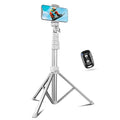 Sensyne 67" Phone Tripod & Selfie Stick, Extendable iPhone Tripod Stand with Wireless Remote and Phone Holder, Compatible with Cell Phone, Camera (Silver) - color: Silver, size: 67-inch