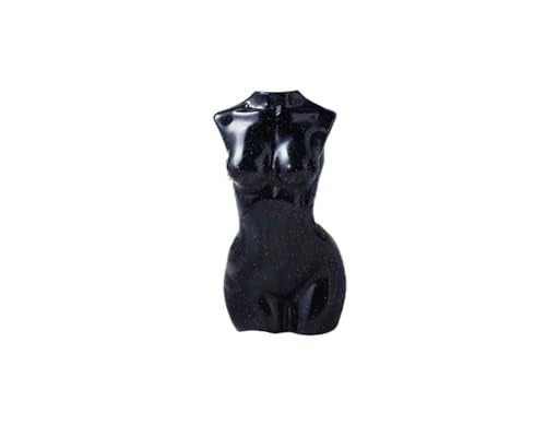 Natural Blue Sandstone Crystal Female Model Figurine Hand Carved Body Sculpture Statue Gemstone Small Figurine Reiki 3 Inch Home Office Decor Ornaments 100-150 Grams - color: Blue Sandstone