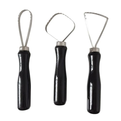 3pcs Sculpture Scraper Knife Carved Sludge Shaper Ceramic Pottery Clay Trimming Big Loop Tools Set