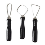 3pcs Sculpture Scraper Knife Carved Sludge Shaper Ceramic Pottery Clay Trimming Big Loop Tools Set