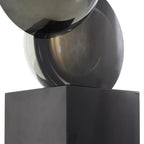 Deco 79 Glass Abstract Decorative Sculpture Stacked Orb Home Decor Statue with Black Base, Accent Figurine 6" x 4" x 18", Silver - size: 6" x 4" x 18"