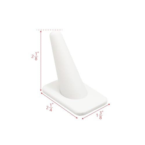 MOOCA 10 Pcs Set Finger Ring Display, Stackable Ring Holder Display Made by Rubber, Jewelry Storage Jewelry Stands for Shows, White Color, 1 3/8 W x 2 1/4 D x 2 1/8 H in - color: 10 pieces, White Rubber