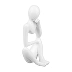 Abstract Thinker Statue | Synthetic Home Accent for Living Room/Office Desk/Bookshelf | Hollow Design Art Sculpture Collectible Present (White Left) - style: White Left