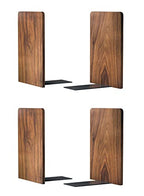 Large Bookend Hold Heavy Books- 7x4x5in 2 Pack Wood Bookends for Heavy Books Heavy Duty Walnut Book Ends for Men Wood Bookends for Office Desk Non-Skid - color: Walnut-s-2pair