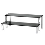 2 Tier Black Acrylic Display Riser Cupcake Stand Display Shelf for Decoration, Makeup - size: 2 tier