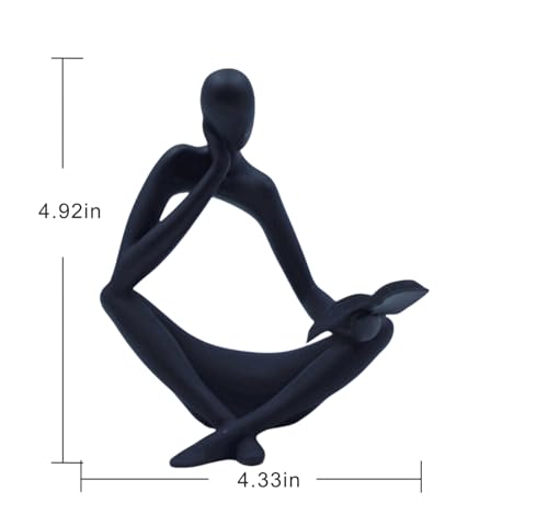 "Reading Woman Thinker Sculpture is a Modern Abstract Decorative piece, a Favorite Among Book Lovers and Thinkers, Suitable for Placement in Living Rooms, Offices, and bedrooms. (Black B) - color: Black B