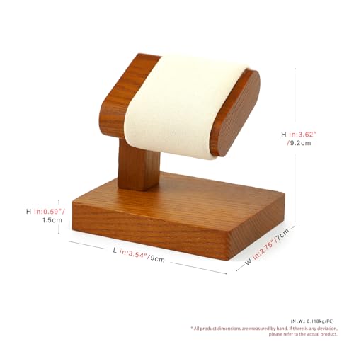 Solid Wood Watch Display Stand T-bar Microfiber Watch Stand Holder Organizer For Men And Women Wristwatch, Bracelet, Storage Display Rack (Cream White) - color: Beige, size: Single Slot