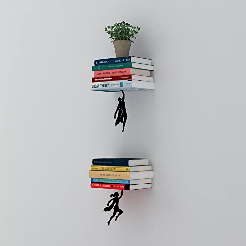 Artori Design Floating Bookshelf for Kids, Invisible Metal Book Shelf, Wall Decore Book Lovers Bookshelf (Wondershelf+Supershelf) - size: Wondershelf + Supershelf