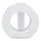 Young's Inc Wood Tabletop with Glass Flower Vase - color: Round,white